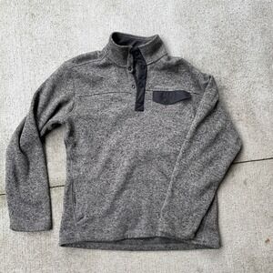 Eddie Bauer Quarter Snap Fleece Pullover Men's Medium Gray Outdoor Sweater